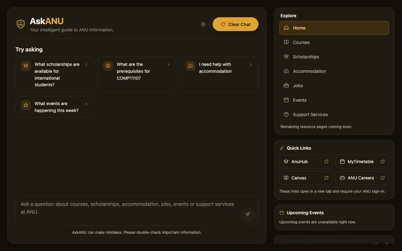 ANU Info screenshot